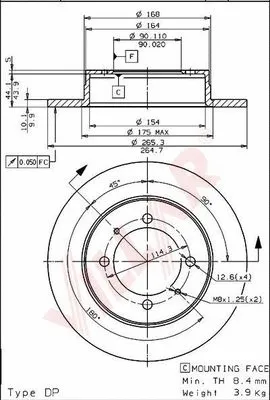 Disque de frein VILLAR 628.1247