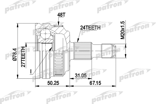 Jeu de joints, arbre de transmission PATRON PCV1367