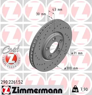 Disque de frein ZIMMERMANN 290.2261.52