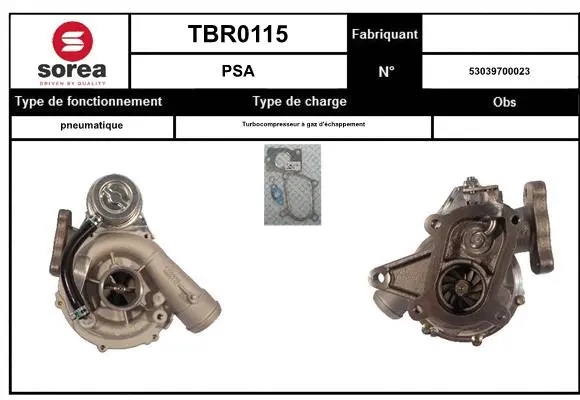 Turbocompresseur, suralimentation EAI TBR0115
