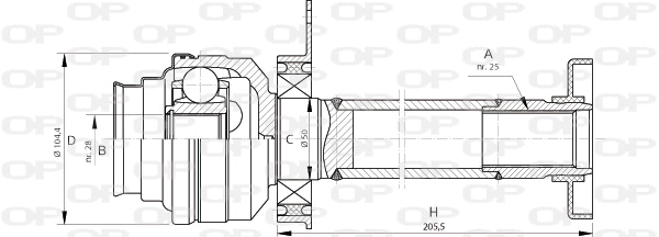 Jeu de joints, arbre de transmission OPEN PARTS CVJ5707.20