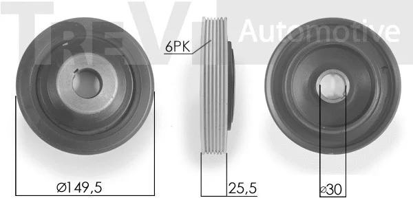Poulie, vilebrequin TREVI AUTOMOTIVE PC1212
