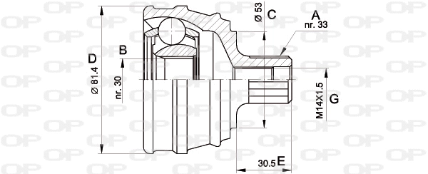 Jeu de joints, arbre de transmission OPEN PARTS CVJ5063.10