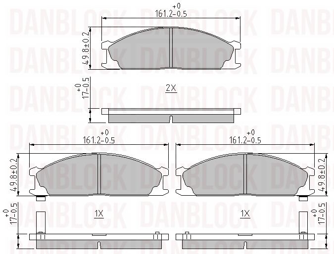 Kit de plaquettes de frein, frein à disque DANBLOCK DB 510096
