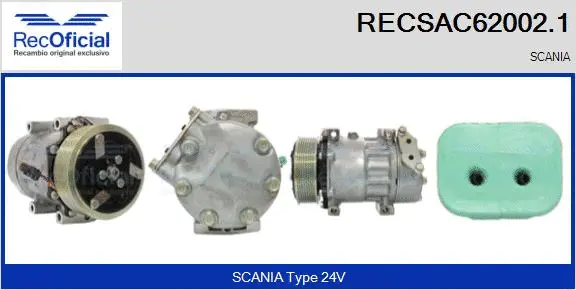 Compresseur, climatisation RECOFICIAL RECSAC62002.1