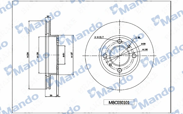 Disque de frein MANDO MBC030101
