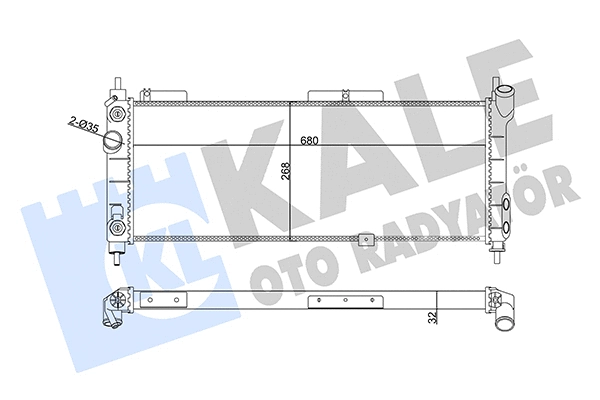 Radiateur, refroidissement du moteur KALE OTO RADYATÖR 357025
