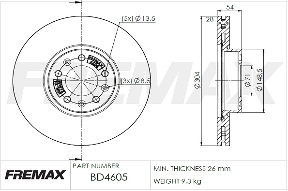 Disque de frein FREMAX BD-4605