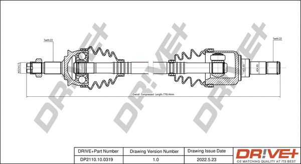 Arbre de transmission Dr!ve+ DP2110.10.0319