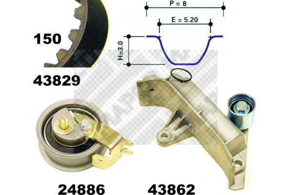 Kit de courroie crantée MAPCO 23830