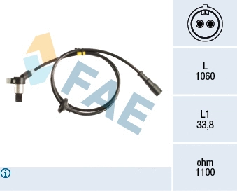 Capteur, vitesse de roue FAE 78257