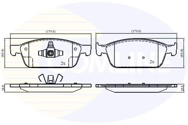 Kit de plaquettes de frein, frein à disque COMLINE CBP02196
