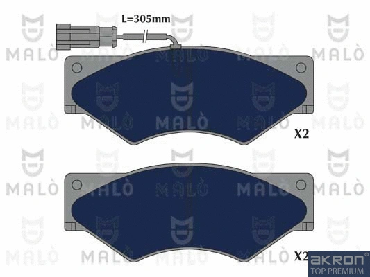 Kit de plaquettes de frein, frein à disque AKRON-MALÒ 1051238