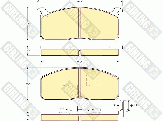 Kit de plaquettes de frein, frein à disque GIRLING 6102339