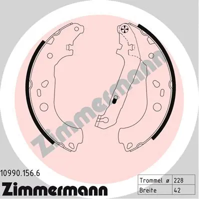 Jeu de mâchoires de frein ZIMMERMANN 10990.156.6