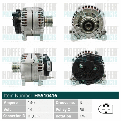 Alternateur HOFFER H5510416