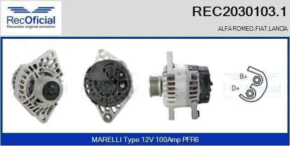 Alternateur RECOFICIAL REC2030103.1