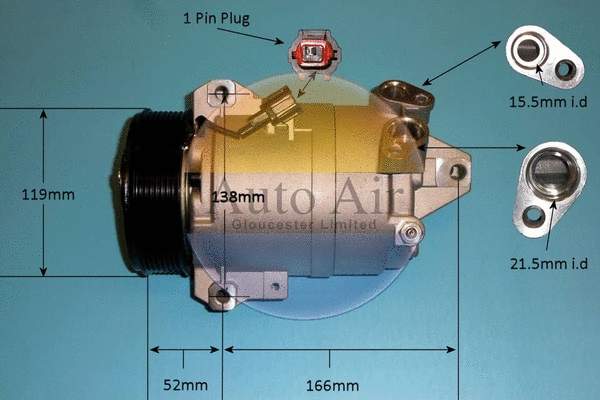 Compresseur, climatisation AUTO AIR GLOUCESTER 14-0272P