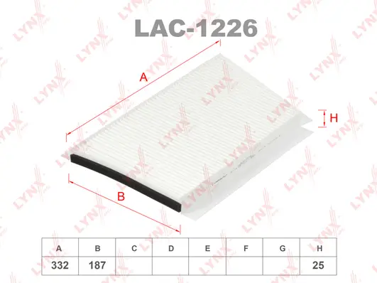 Filtre, air de l'habitacle LYNXAUTO LAC-1226