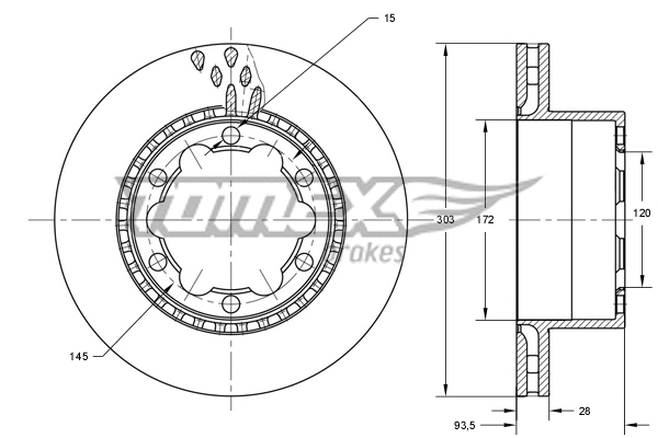 Disque de frein TOMEX Brakes TX 73-44