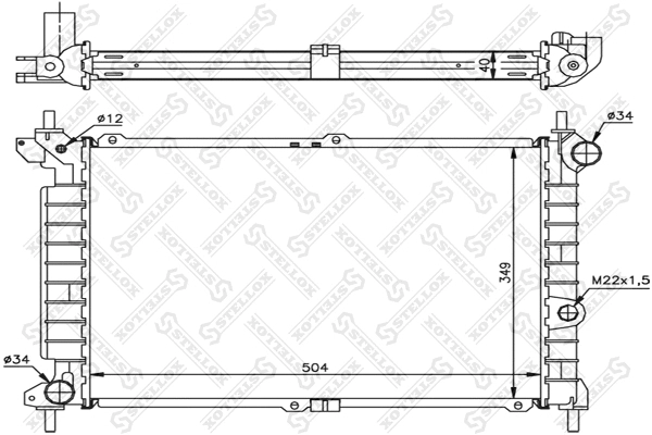 Radiateur, refroidissement du moteur STELLOX 10-25259-SX