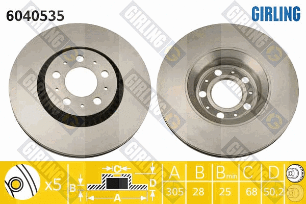 Disque de frein GIRLING 6040535