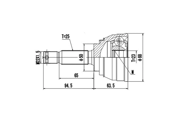 Jeu de joints, arbre de transmission DYNAMATRIX DCV809002