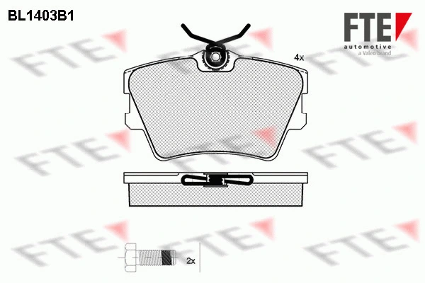 Kit de plaquettes de frein, frein à disque FTE 9010175