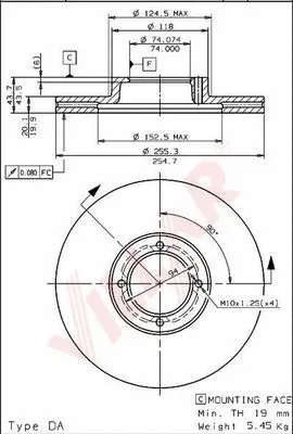 Disque de frein VILLAR 628.1645