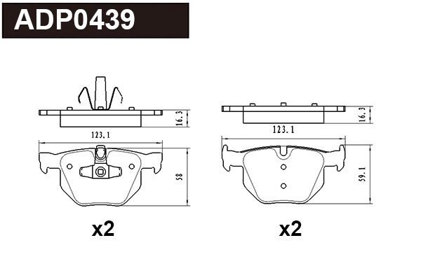 Kit de plaquettes de frein, frein à disque DANAHER ADP0439