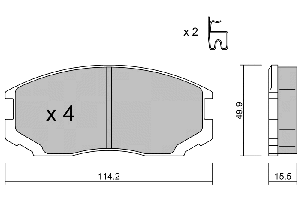 Kit de plaquettes de frein, frein à disque AISIN BPMI-1904