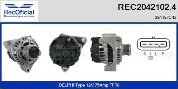 Alternateur RECOFICIAL REC2042102.4
