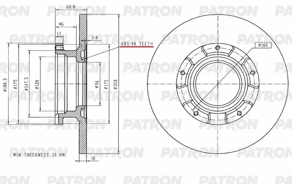Disque de frein PATRON PBD2928