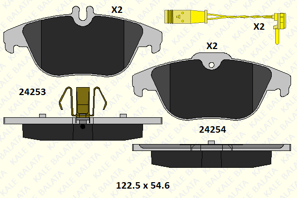 Kit de plaquettes de frein, frein à disque KALE 24253 179 25