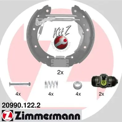 Jeu de mâchoires de frein ZIMMERMANN 20990.122.2
