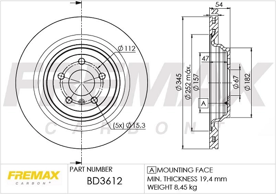 Disque de frein FREMAX BD-3612