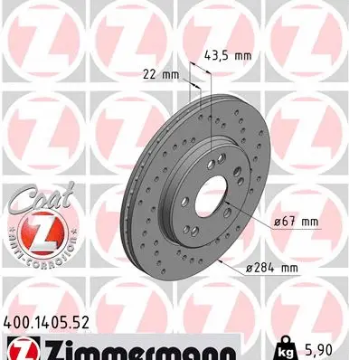 Disque de frein ZIMMERMANN 400.1405.52