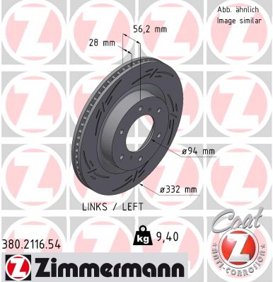 Disque de frein ZIMMERMANN 380.2116.54