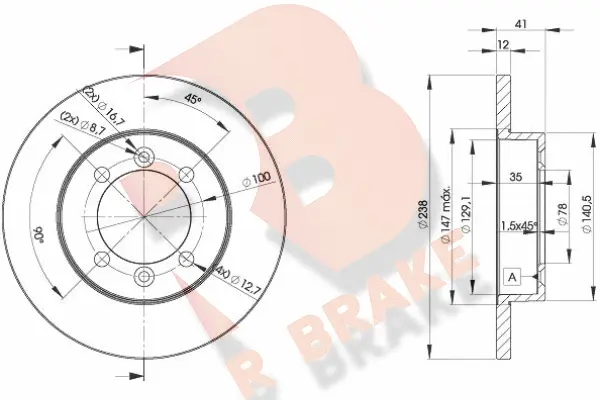 Disque de frein R BRAKE 78RBD24706