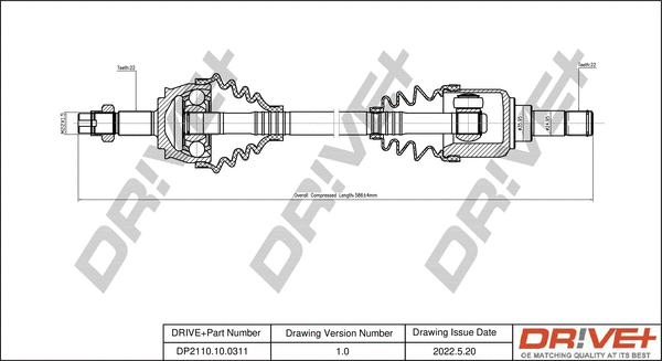 Arbre de transmission Dr!ve+ DP2110.10.0311