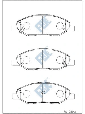 Kit de plaquettes de frein, frein à disque FBK FD1250M