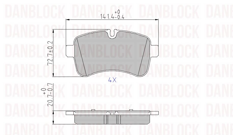 Kit de plaquettes de frein, frein à disque DANBLOCK DB 510663