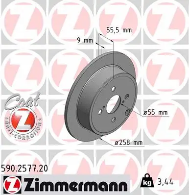 Disque de frein ZIMMERMANN 590.2577.20