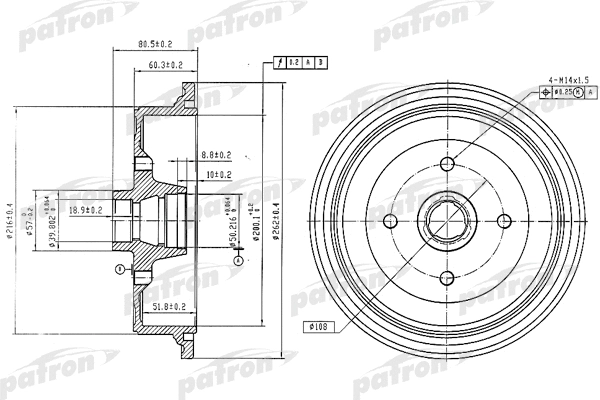 Tambour de frein PATRON PDR1198