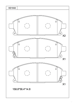 Kit de plaquettes de frein, frein à disque ASIMCO KD1042