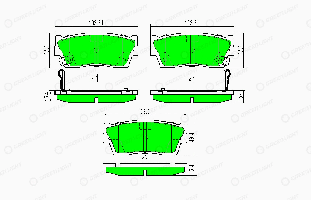 Kit de plaquettes de frein, frein à disque Automotive Adriado GLBP0306