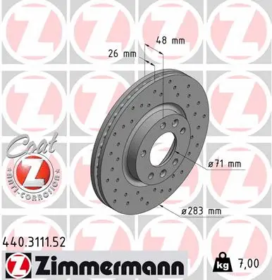 Disque de frein ZIMMERMANN 440.3111.52