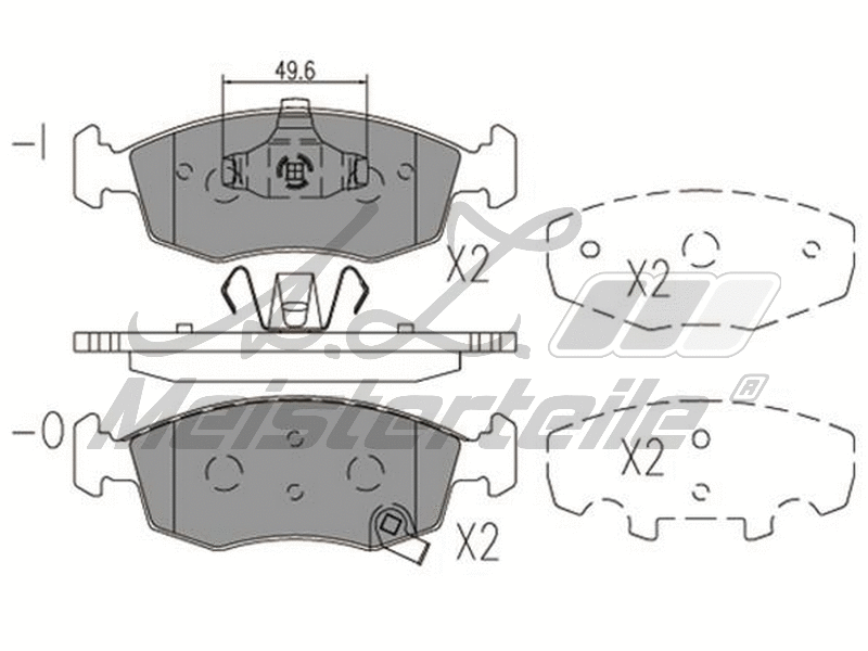 Kit de plaquettes de frein, frein à disque A.Z. Meisterteile AZMT-44-022-2232