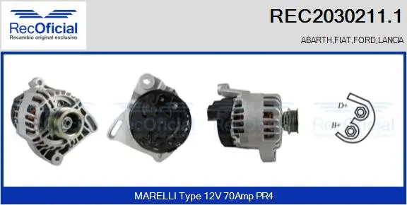 Alternateur RECOFICIAL REC2030211.1