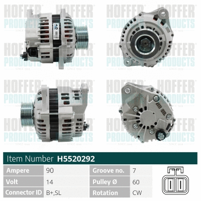 Alternateur HOFFER H5520292